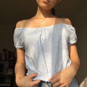 dainty pinstriped top